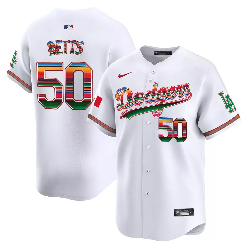 mookie betts white mens los angeles dodgers mexico vapor premier limited jersey all stitched
