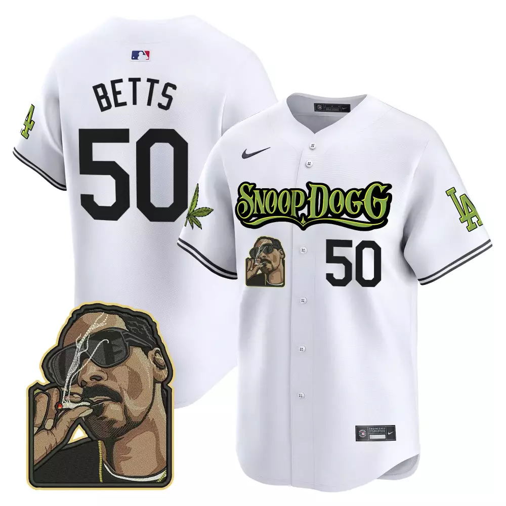 mookie betts white mens los angeles dodgers snoop dogg vapor premier limited jersey stitched