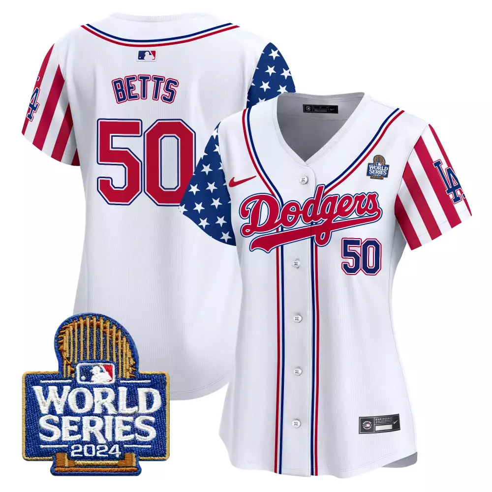 mookie betts white womens los angeles dodgers 2024 world series vapor premier limited jersey v2 all stitched