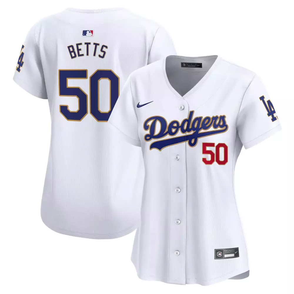 mookie betts white womens los angeles dodgers bubblegum pink vapor premier limited jersey all stitched