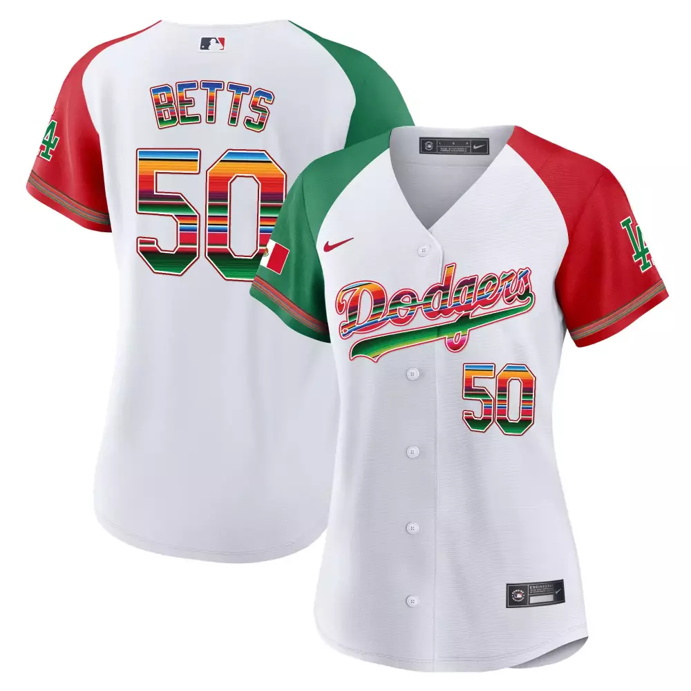 mookie betts white womens los angeles dodgers mexico alternate baseball jersey all stitched