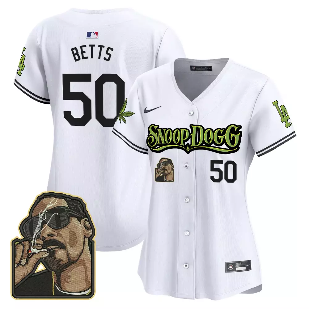 mookie betts white womens los angeles dodgers snoop dogg vapor premier limited jersey stitched
