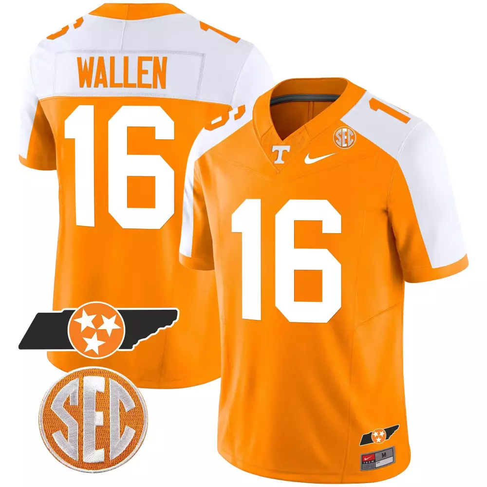 morgan wallen alternate orange mens tennessee volunteers checkerboard alternate jersey stitched