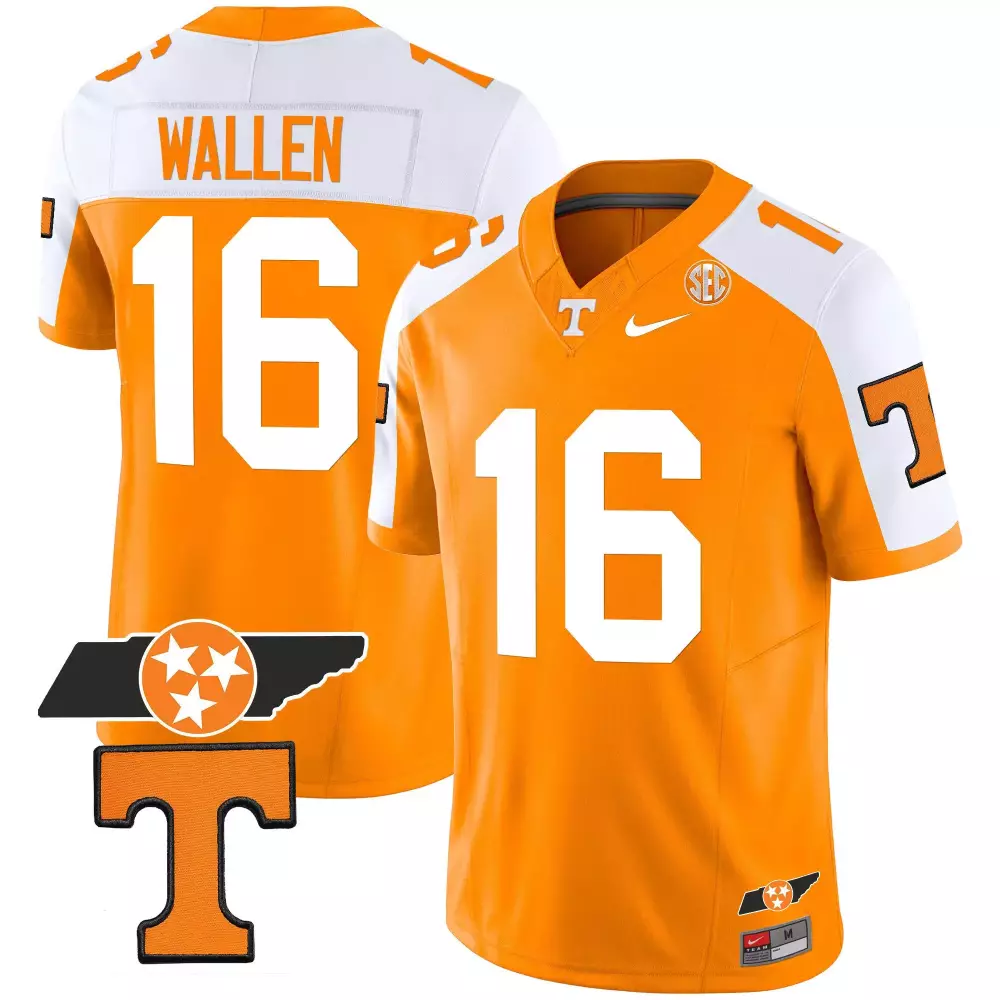 morgan wallen alternate orange mens tennessee volunteers checkerboard alternate jersey stitched