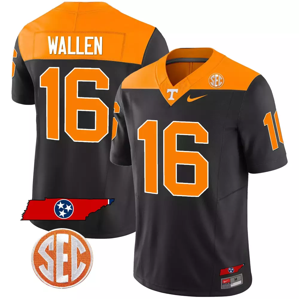 morgan wallen alternate orange mens tennessee volunteers checkerboard alternate jersey stitched