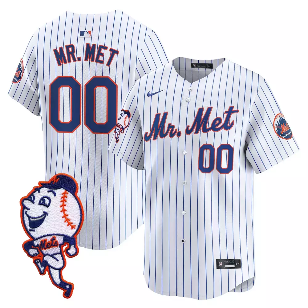 mr met royal mens new york mets mr met patch vapor premier limited jersey all stitched