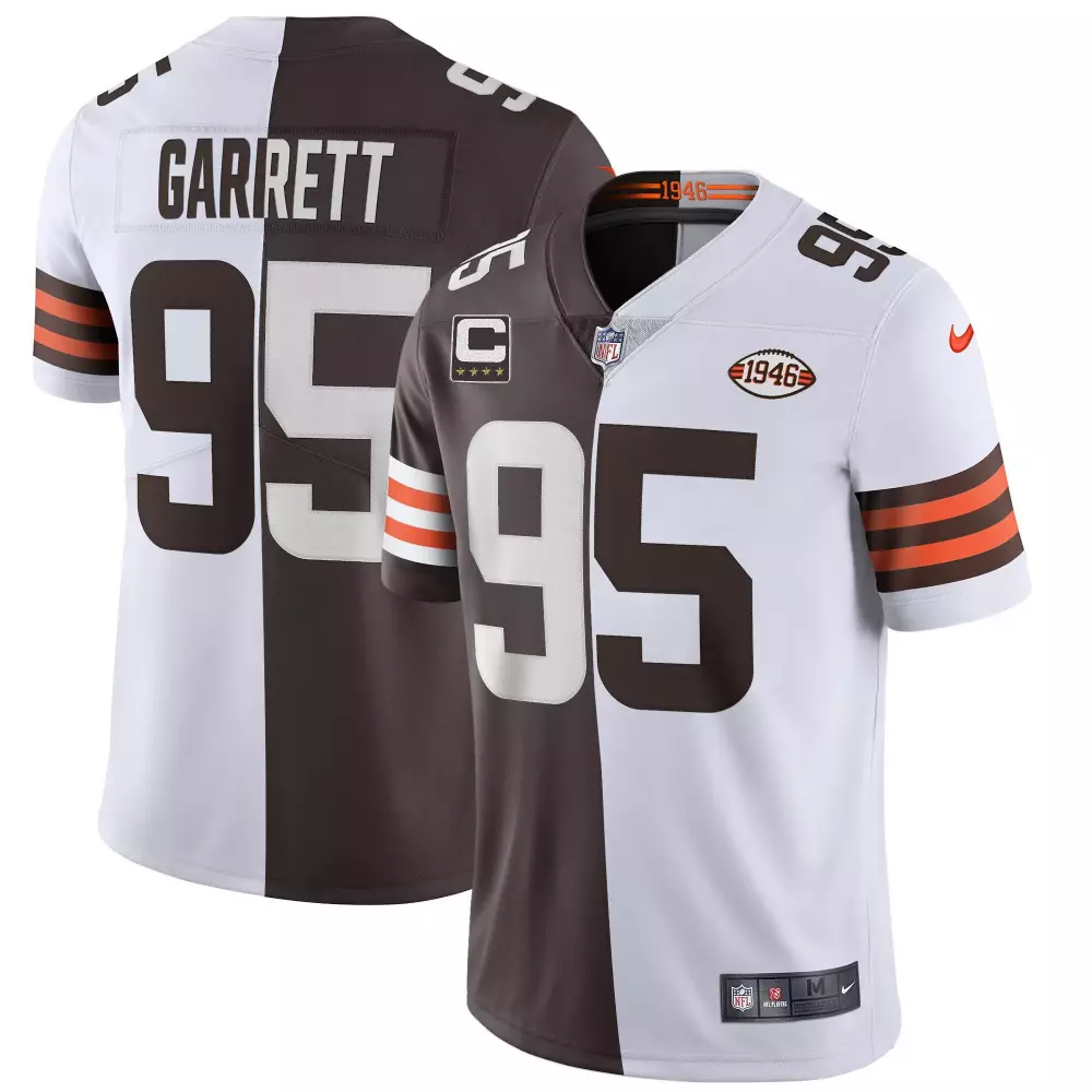 myles garrett split mens cleveland browns gold split vapor limited all stitched