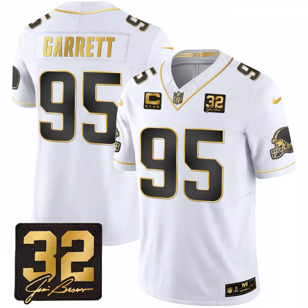 myles garrett split mens cleveland browns gold split vapor limited all stitched