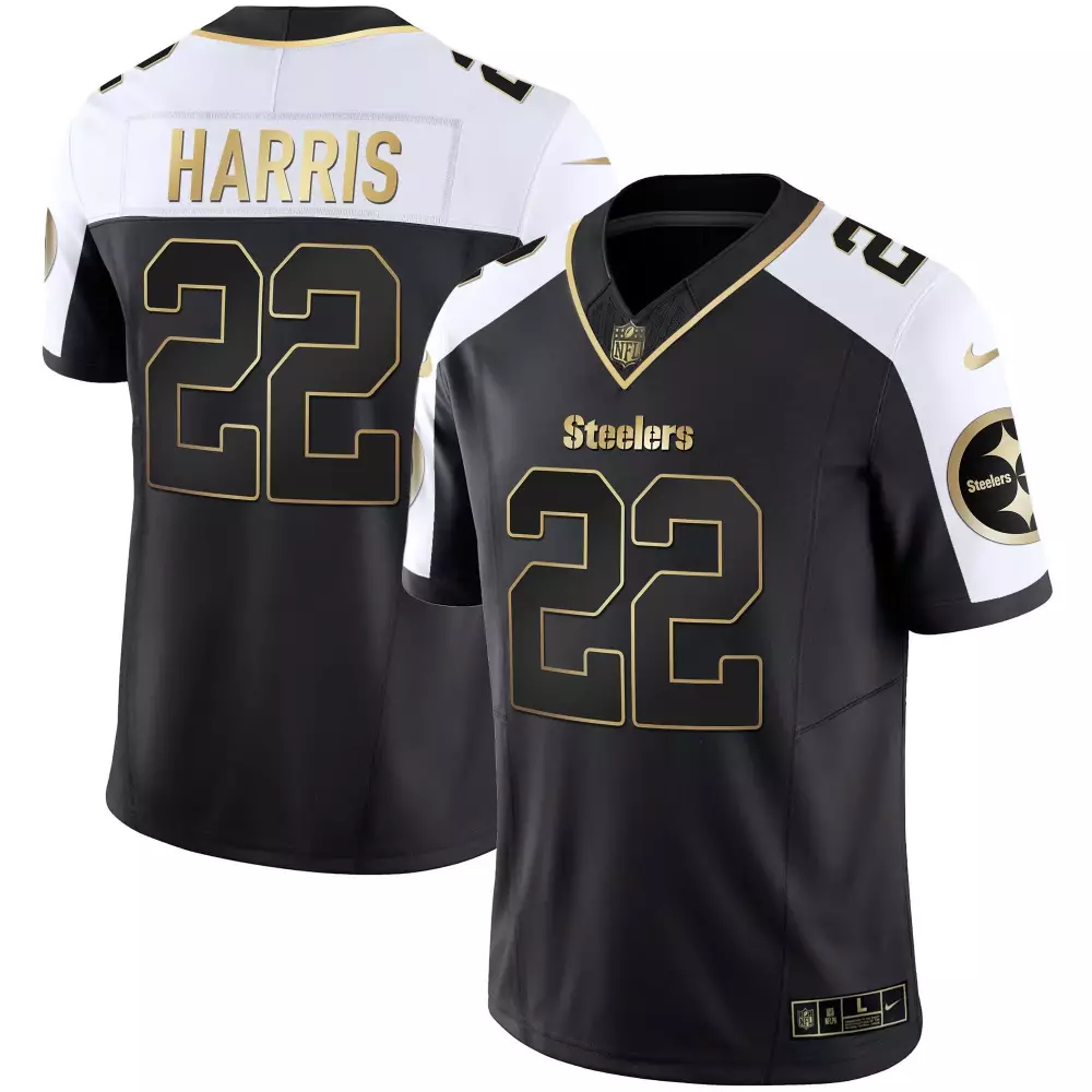 Najee Harris Pittsburgh Steelers Men's Black Limited Gold Vapor Jersey | Stitched | For Men