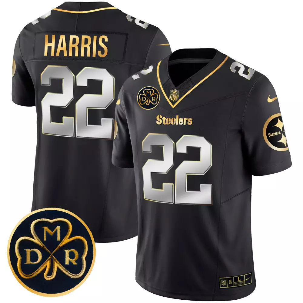 Najee Harris Pittsburgh Steelers Men's Alternate Gold Split Jersey | Stitched | For Men