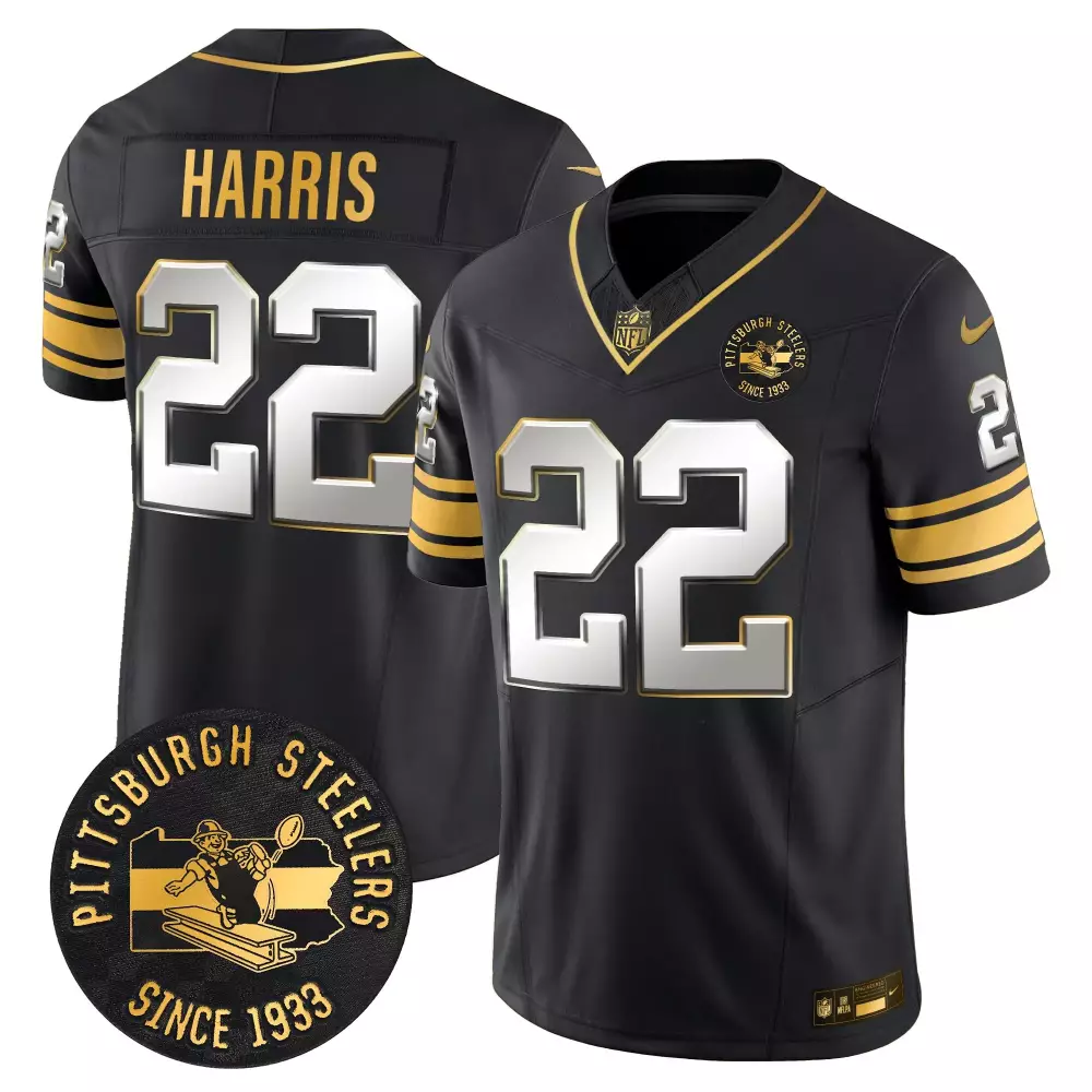 Najee Harris Steelers Black Men's Vapor Limited Jersey V2 | Stitched for Game Day | For Men, Women & Youth