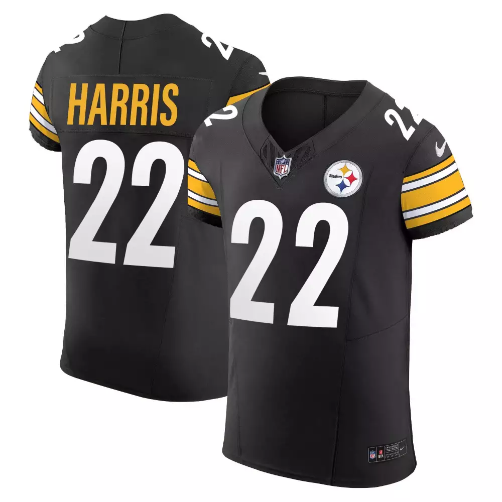 Najee Harris Steelers Black Men's Grunge Vapor Limited Jersey | Stitched for Game Day | For Men, Women & Youth