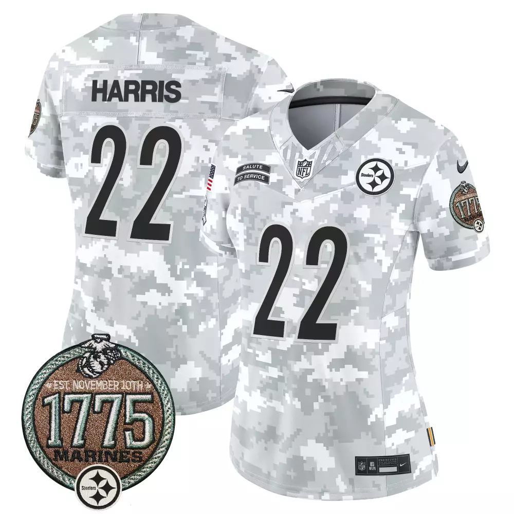 Najee Harris Marines Women's Pittsburgh Steelers 2024 Salute to Service Jersey | Limited Edition Stitched Style | Fan Gear for Game Day | For Men, Women & Youth