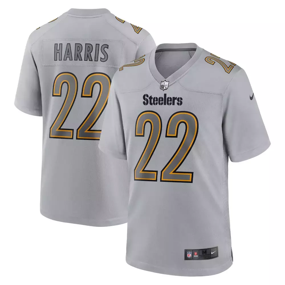 Najee Harris Men's Pittsburgh Steelers Arch Smoke Home Patch Vapor Jersey | White Stitched | Game Day Outfit | For Men, Women & Youth