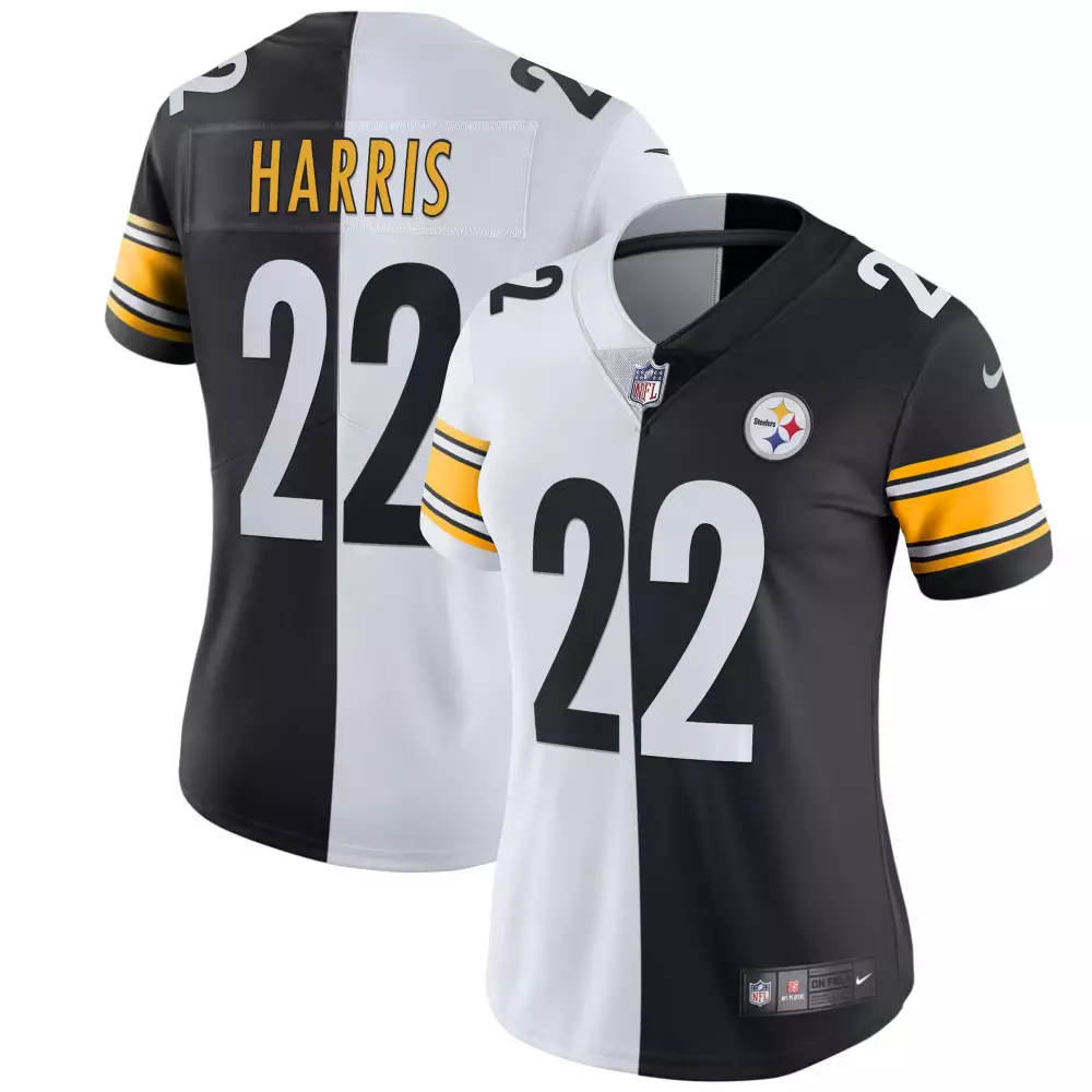 Najee Harris Women's Pittsburgh Steelers Arch Smoke Vapor Jersey | White Stitched | For Men, Women & Youth