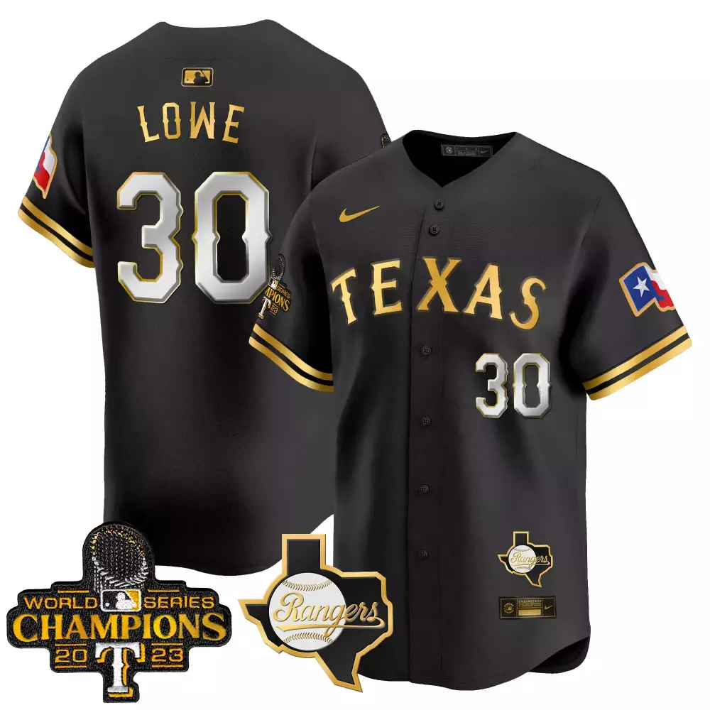nathaniel lowe black gold mens texas rangers world series champions vapor premier limited jersey v2 all stitched