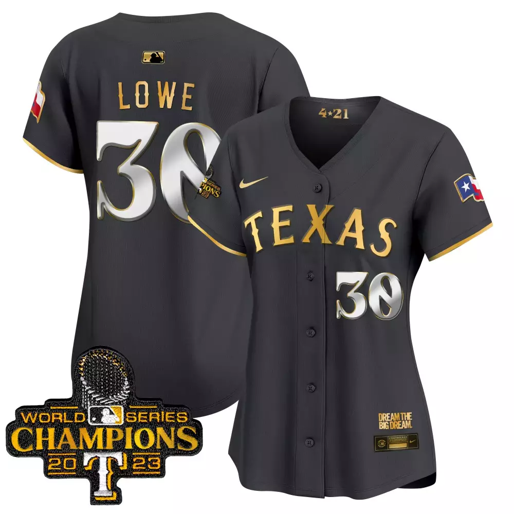 nathaniel lowe black gold womens texas rangers 2023 world series champions city connect vapor premier limited jersey all