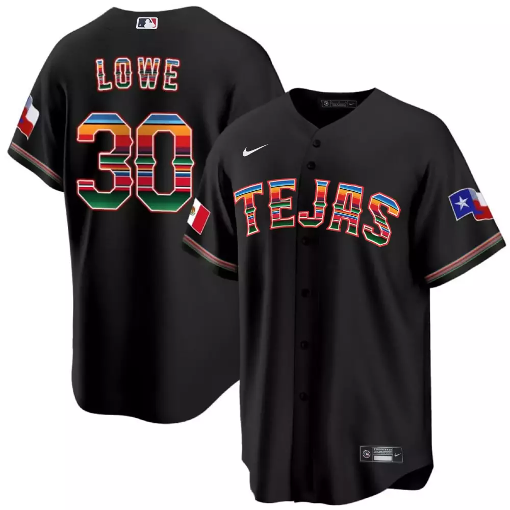 nathaniel lowe black mens texas rangers mexican cool base jersey all stitched