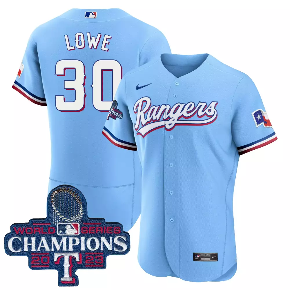 nathaniel lowe blue mens texas rangers 2023 world series champions flex base jersey all stitched