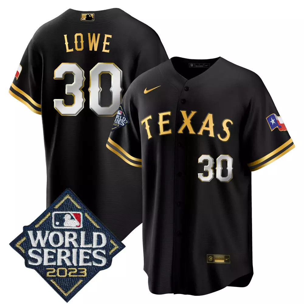 nathaniel lowe cool black mens texas rangers 2023 world series cool base jersey all stitched