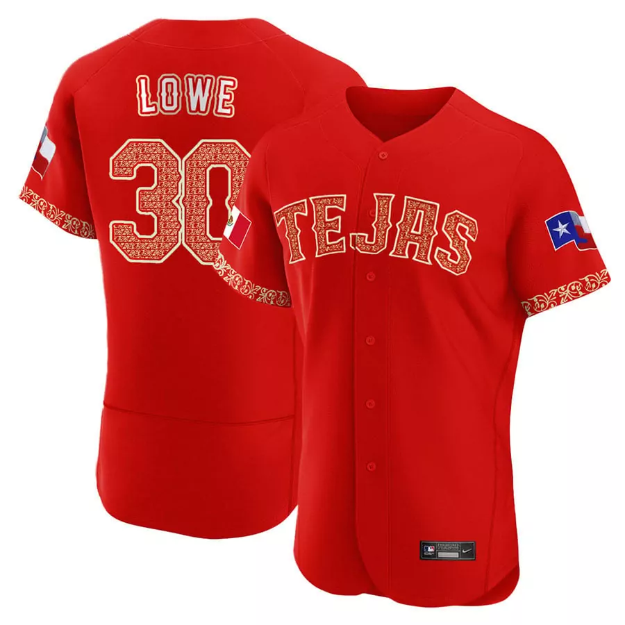 nathaniel lowe flex base mens texas rangers mexican red collection jersey all stitched