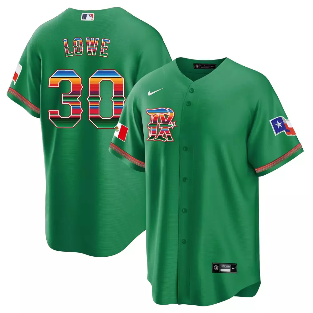 nathaniel lowe green mens texas rangers mexican heritage night cool base jersey city connect all stitched