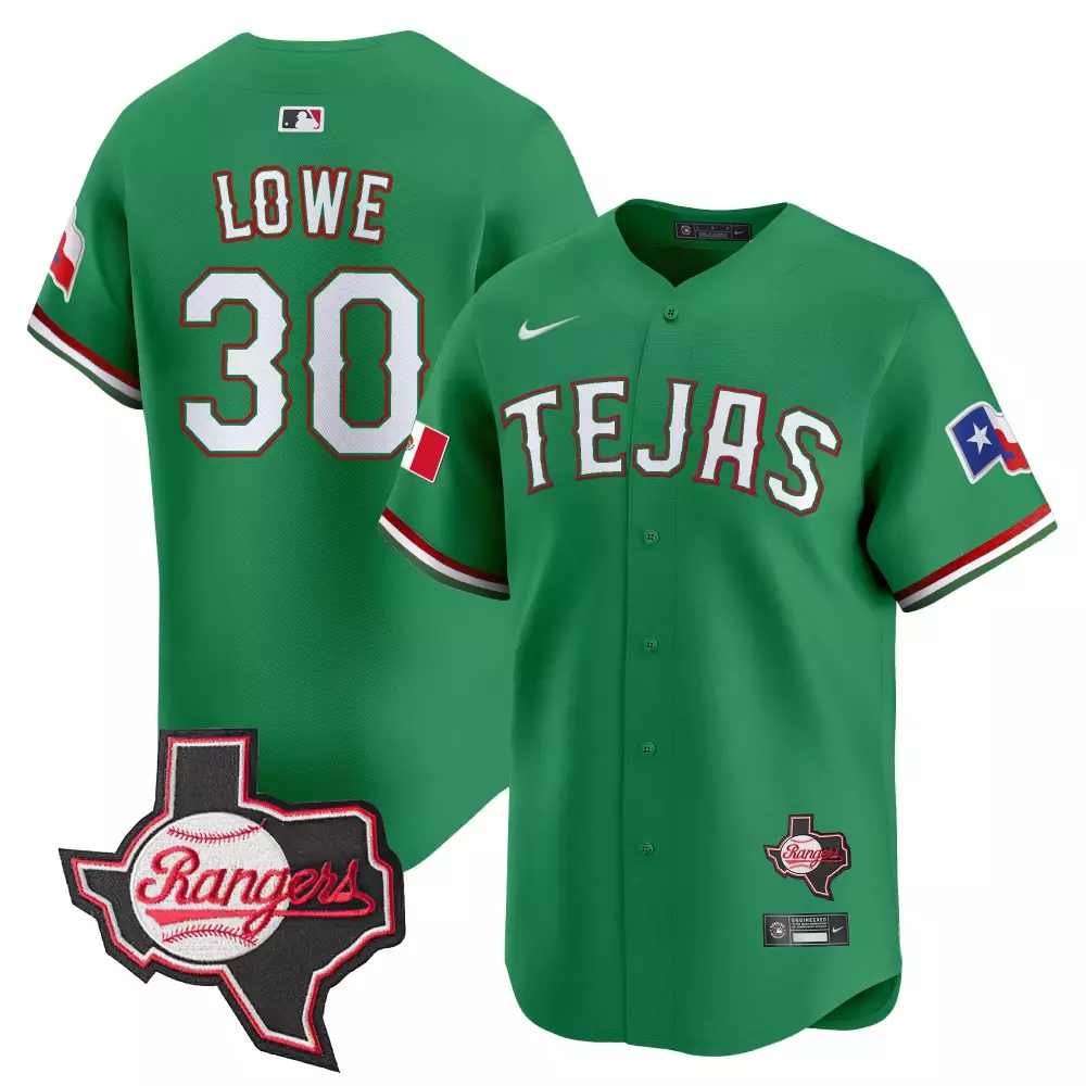 nathaniel lowe green mens texas rangers mexico texas patch vapor premier limited jersey all stitched