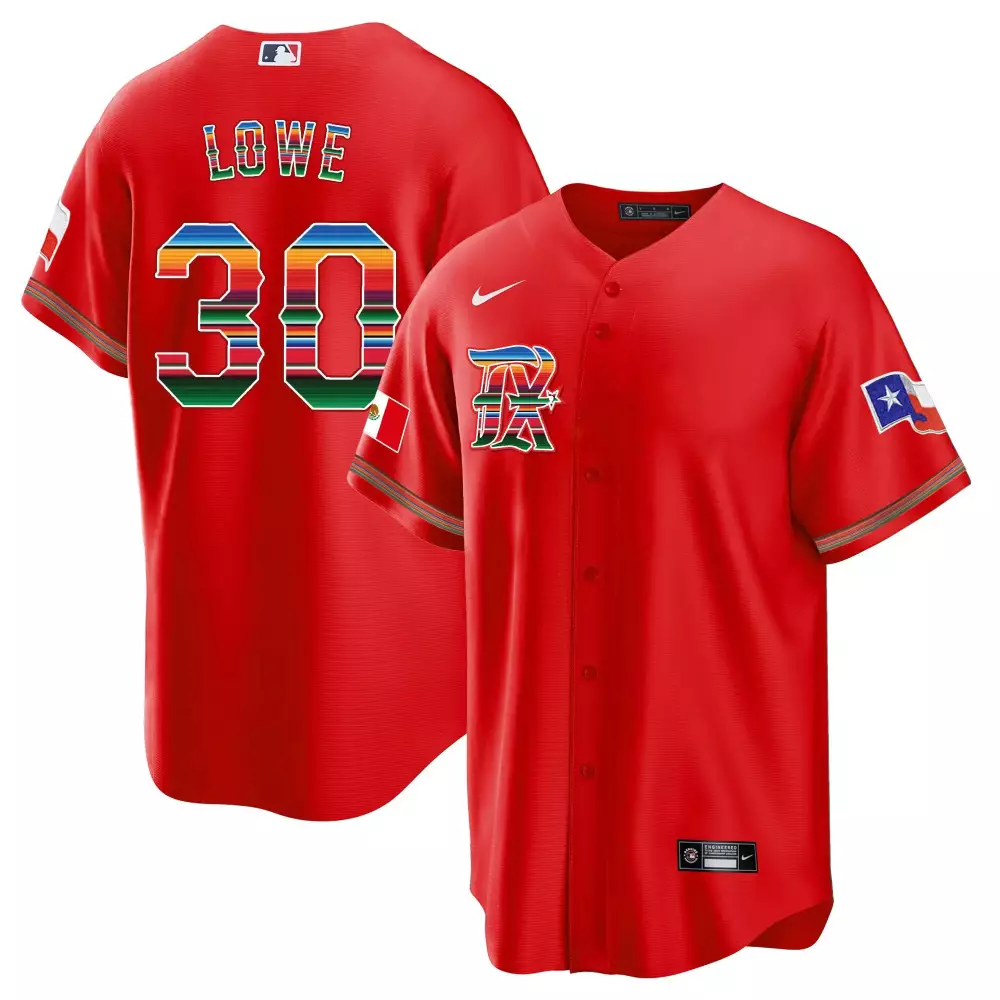 nathaniel lowe red mens texas rangers mexican heritage night cool base jersey city connect all stitched