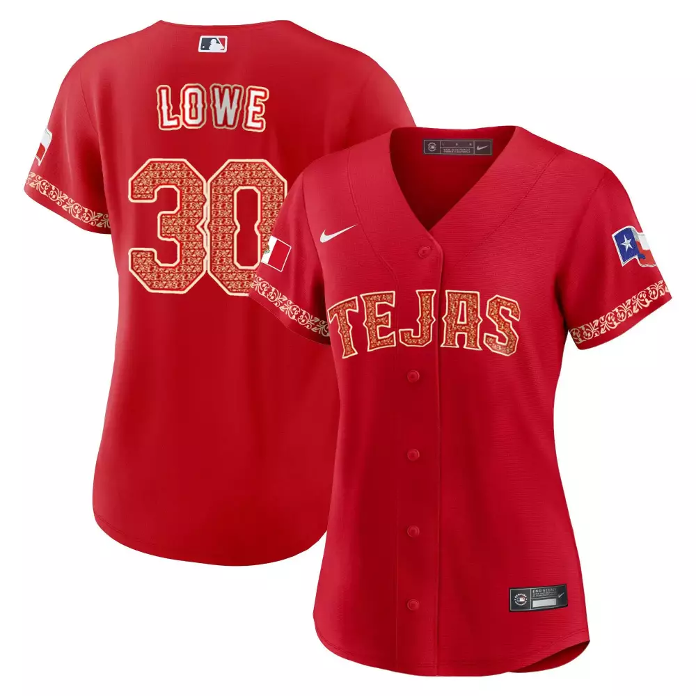nathaniel lowe red womens texas rangers mexican jersey all stitched