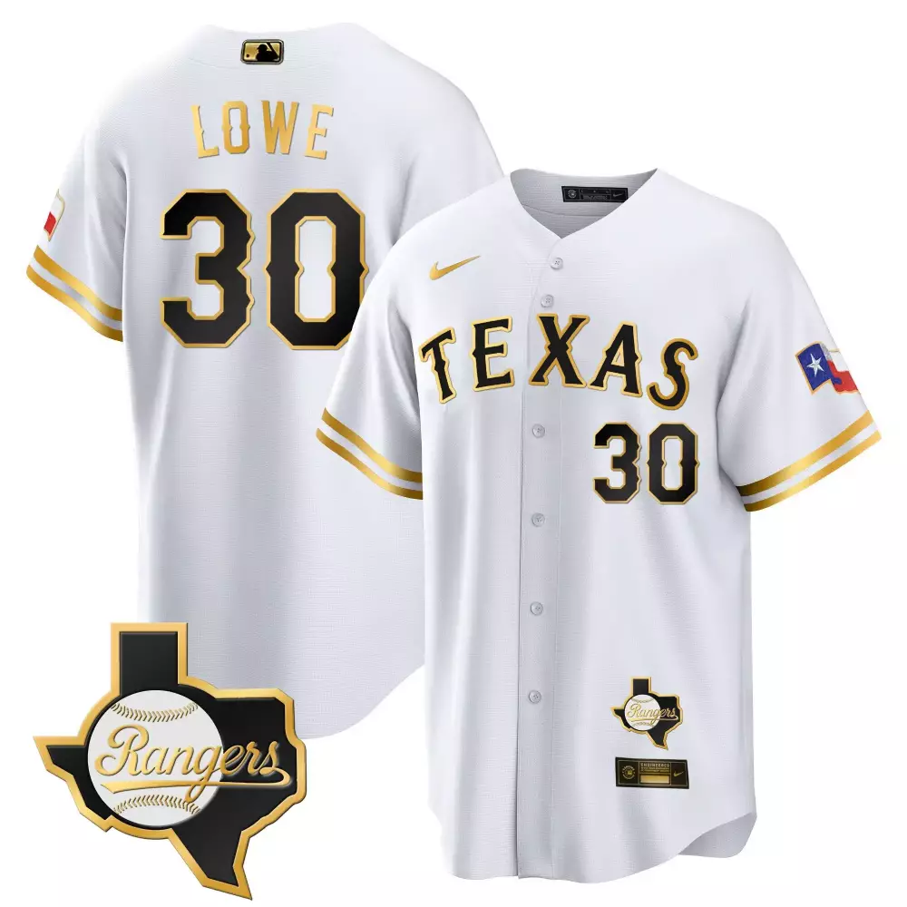 nathaniel lowe white gold mens texas rangers 2023 cool base jersey texas patch all stitched