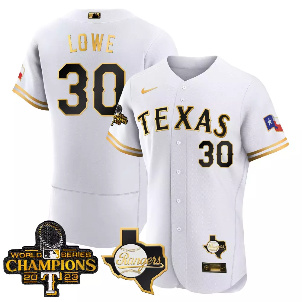 nathaniel lowe white gold mens texas rangers 2023 world series champions flex base jersey v2 all stitched