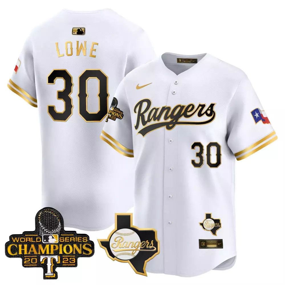 nathaniel lowe white gold mens texas rangers 2023 world series champions gold trim vapor premier limited jersey v2 all s