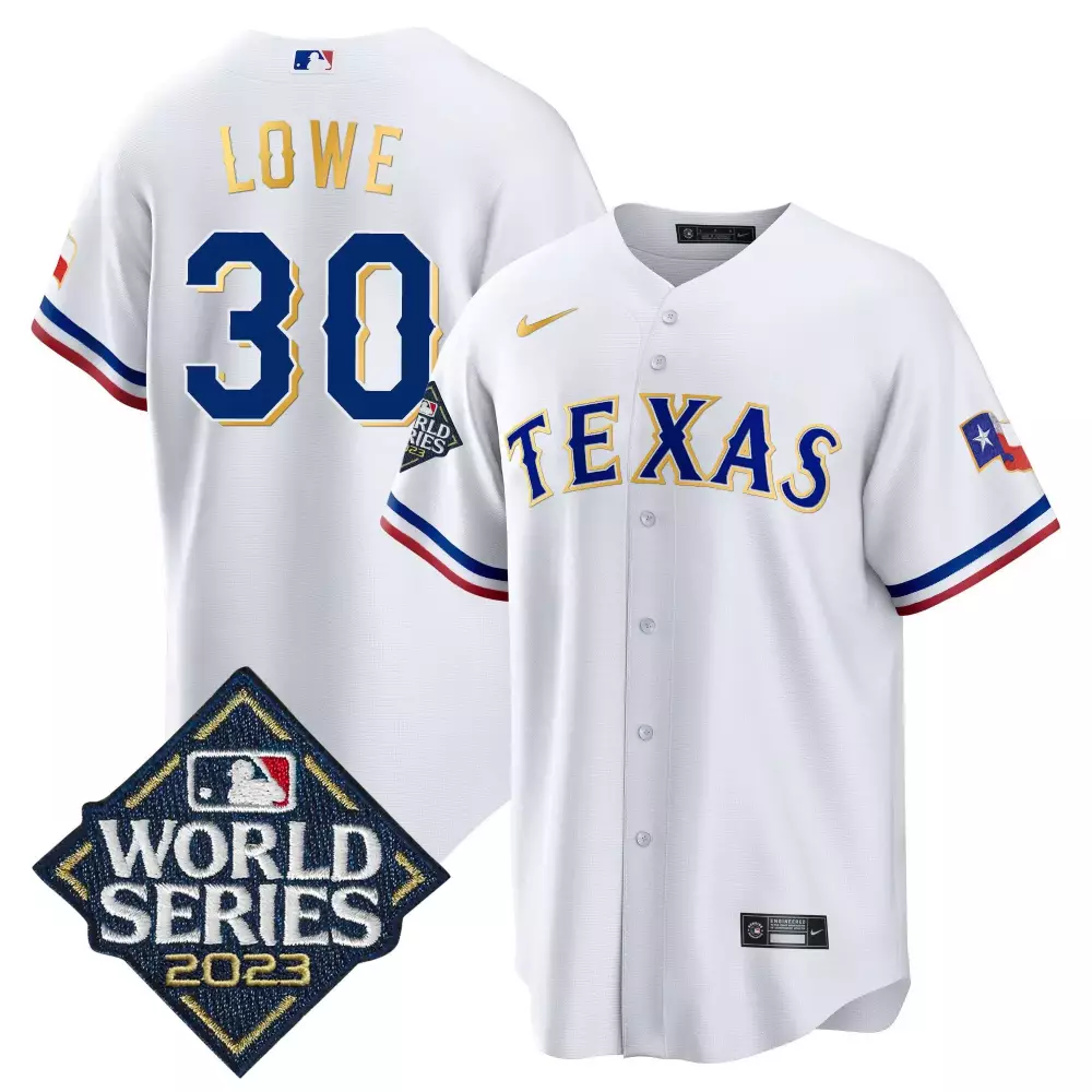 nathaniel lowe white mens texas rangers 2023 world series champions gold trim vapor premier limited jersey all stitched