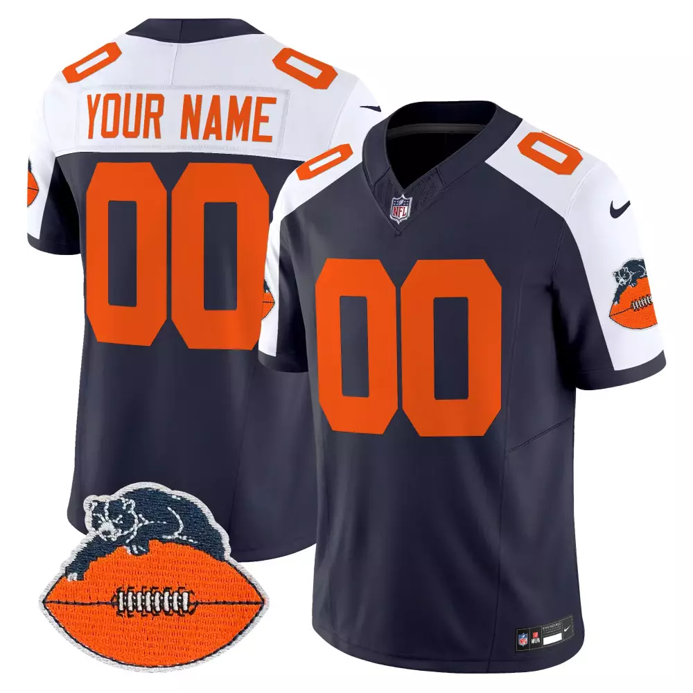 Chicago Bears Navy Alternate Throwback Vapor Limited Custom Jersey | All Stitched for Men, Women & Youth