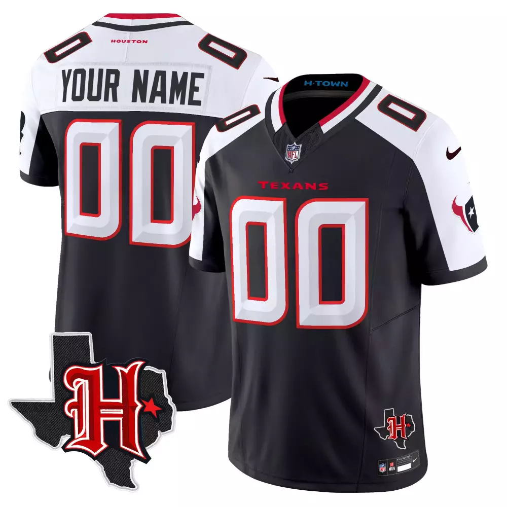 navy alternate men houston texans 2024 afc south division champions patch vapor limited custom jersey all stitched