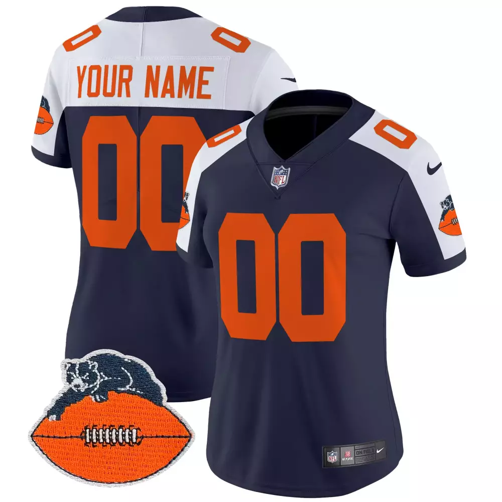 Chicago Bears Navy Alternate Throwback Vapor Limited Custom Jersey | All Stitched for Men, Women & Youth