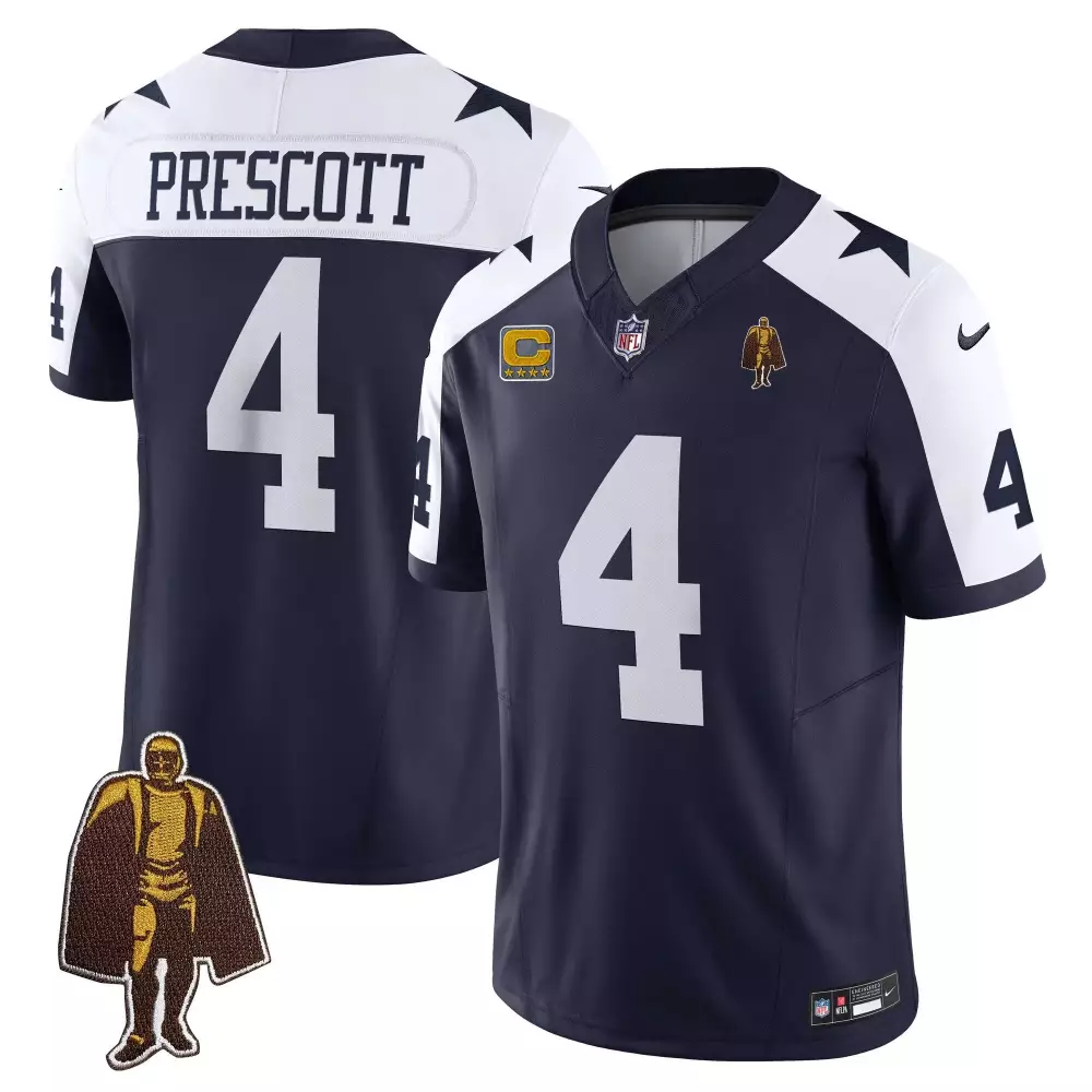 Dak Prescott Dallas Cowboys Navy Alternate Youth Walter Payton Patch Jersey | All Stitched Fan Gear | Perfect Gift for Young Fans | For Men, Women & Youth