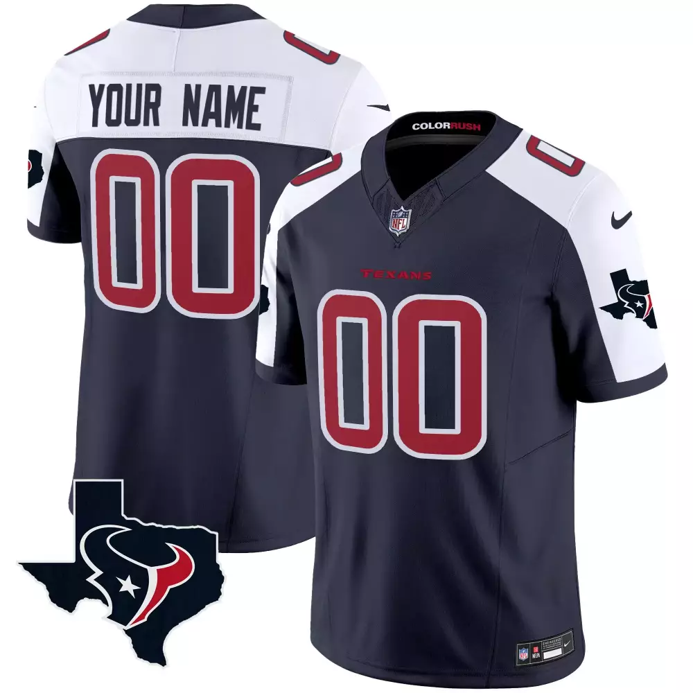 navy alternate youth houston texans color rush legend vapor custom jersey v2 all stitched