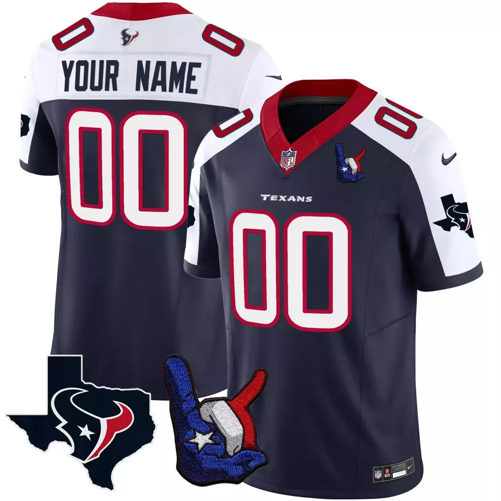 navy alternate youth houston texans color rush legend vapor custom jersey v2 all stitched