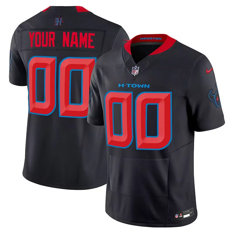 navy limited men houston texans 2024 vapor hand warmer custom jersey v2 all stitched