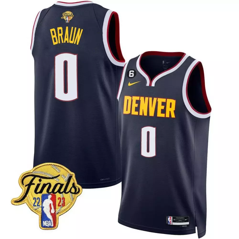 navy men christian braun denver nuggets jersey nba finals patch all stitched