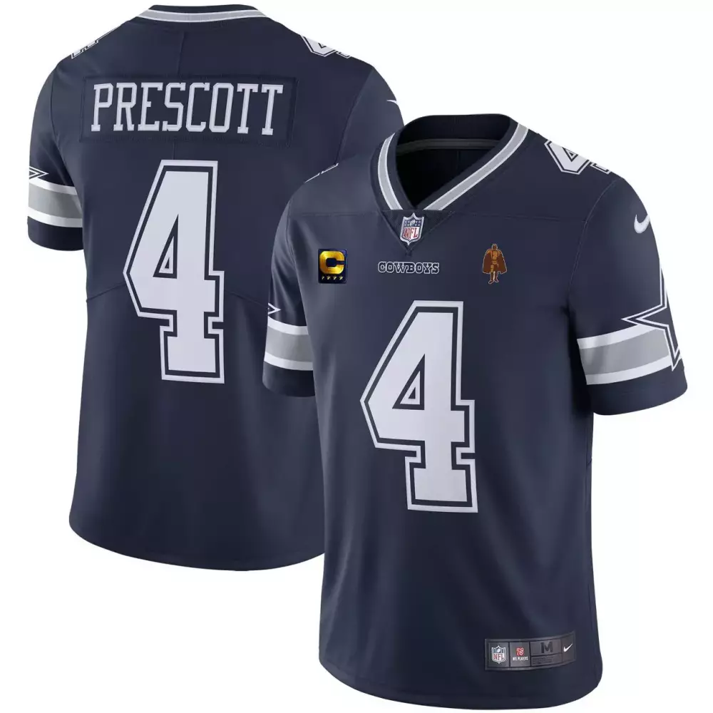 navy men dallas cowboys dak prescott walter payton patch jersey all stitched