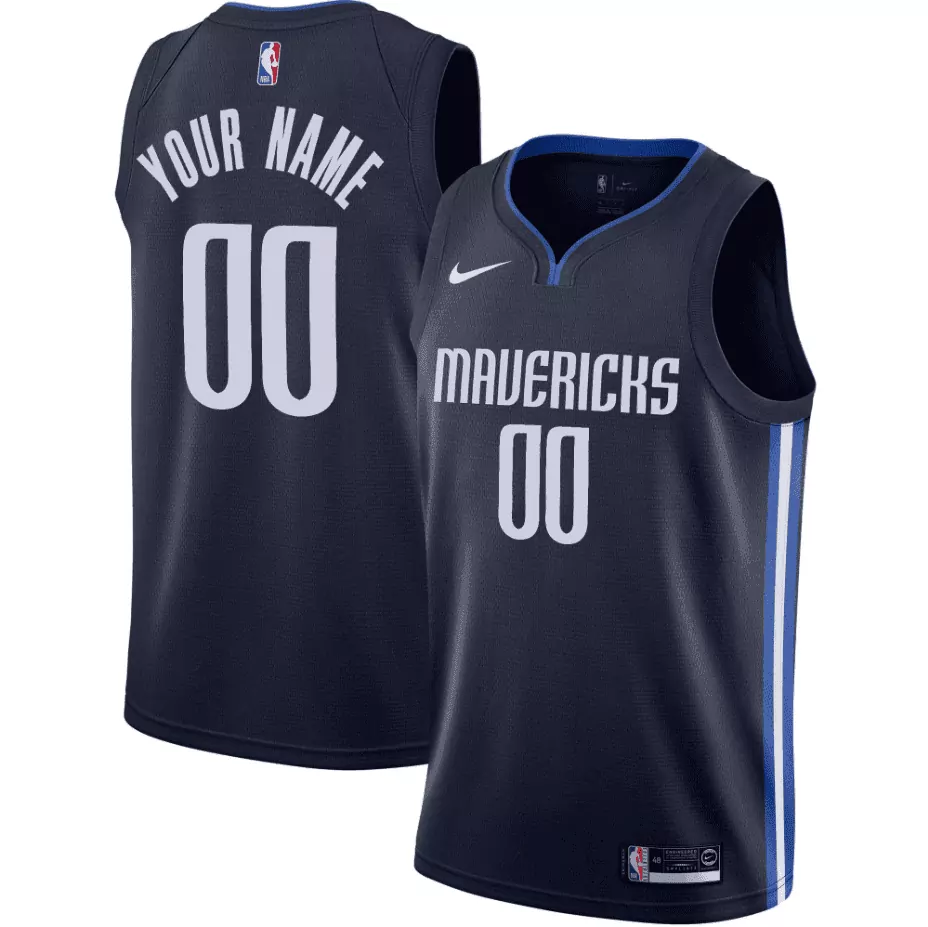 navy men dallas mavericks custom jersey collection all stitched
