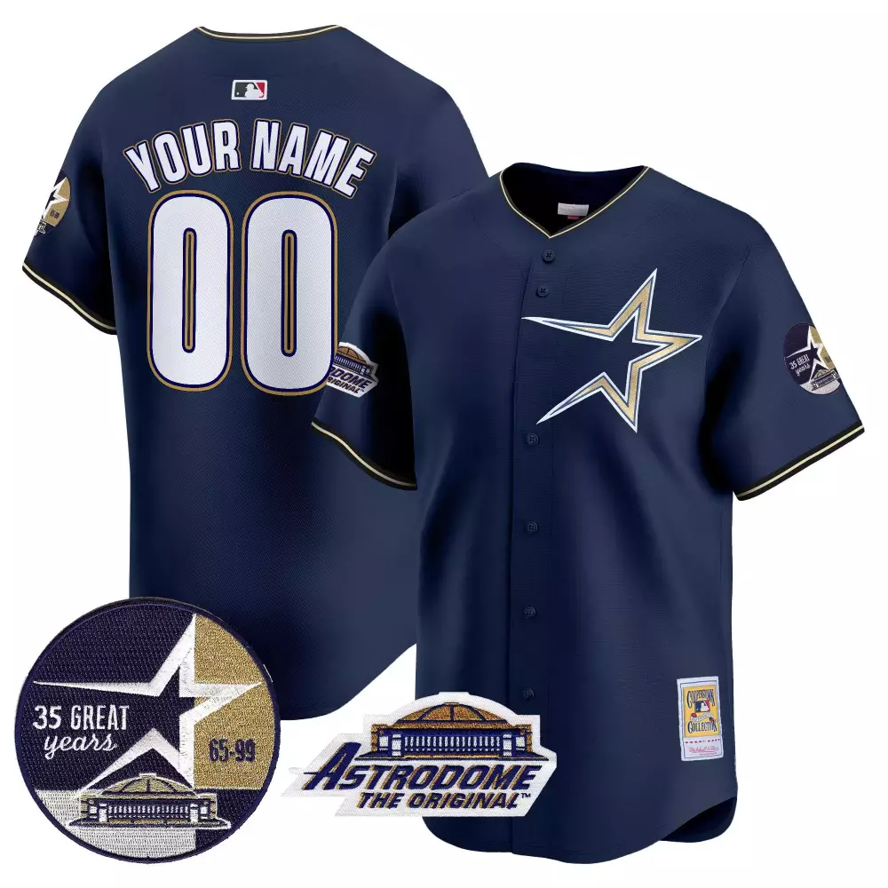 Navy Houston Astros Jersey | Texas Patch & Custom Name | Fan Gear for Men, Women & Youth