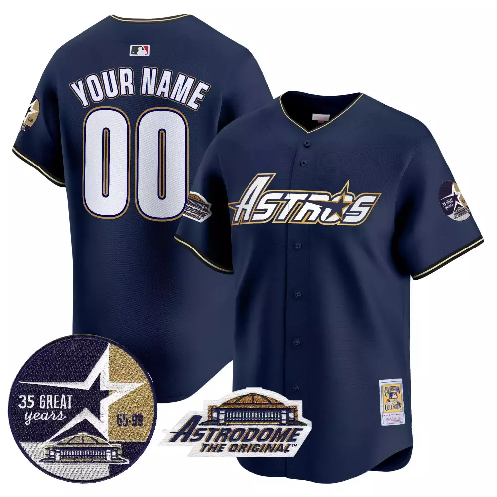 Navy Houston Astros Jersey | Texas Patch & Custom Name | Fan Gear for Men, Women & Youth