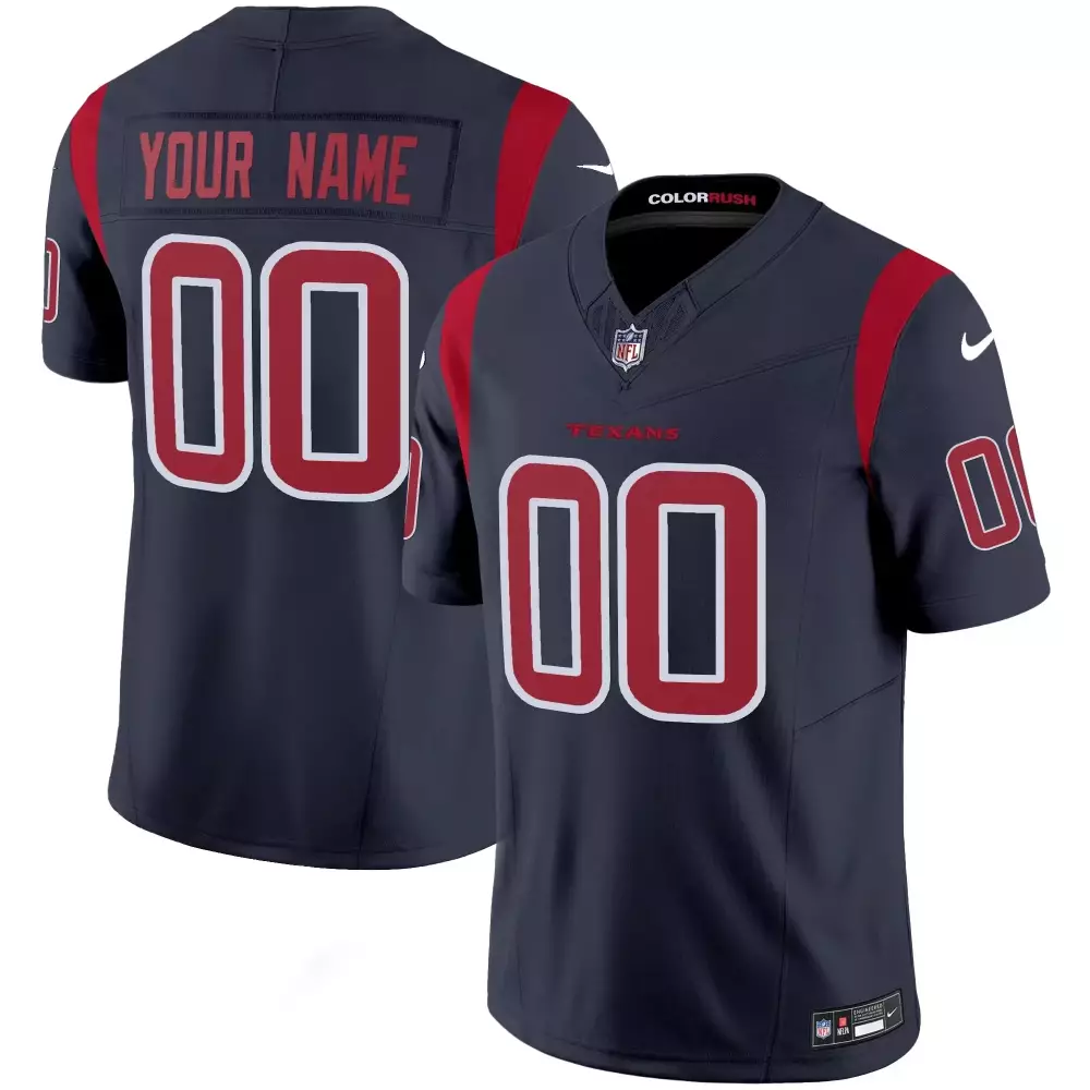 navy men houston texans color rush custom jersey all stitched