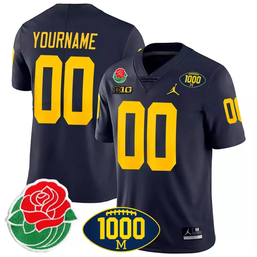 Michigan Wolverines 1000 Wins Navy Jersey | Custom Vapor Style for Women | All Stitched Fan Gear | For Men, Women & Youth