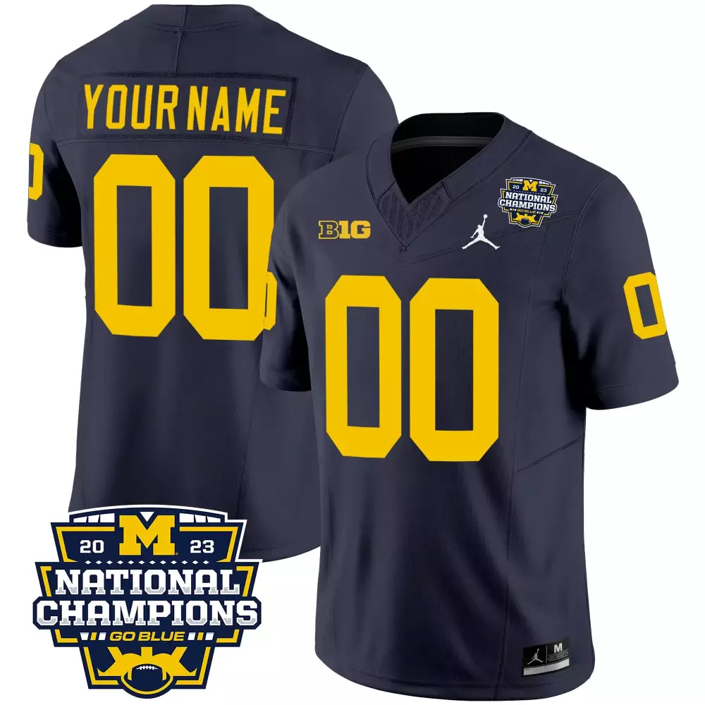 Michigan Wolverines 2023 National Champions Navy Jersey for Youth | Custom Vapor Style | All Stitched Fan Gear | For Men, Women & Youth