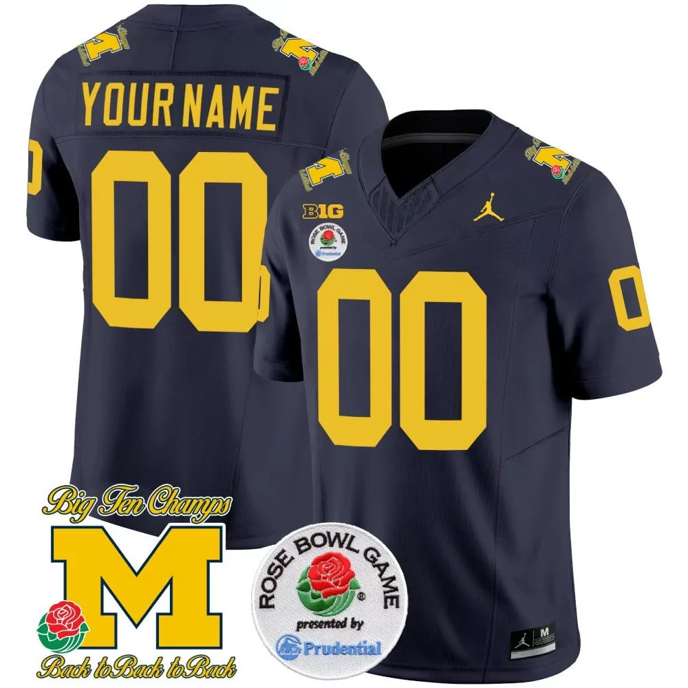 Michigan Wolverines Rose Bowl Patch Vapor Limited Jersey | All Stitched | Fan Gear for Game Day | For Men, Women & Youth