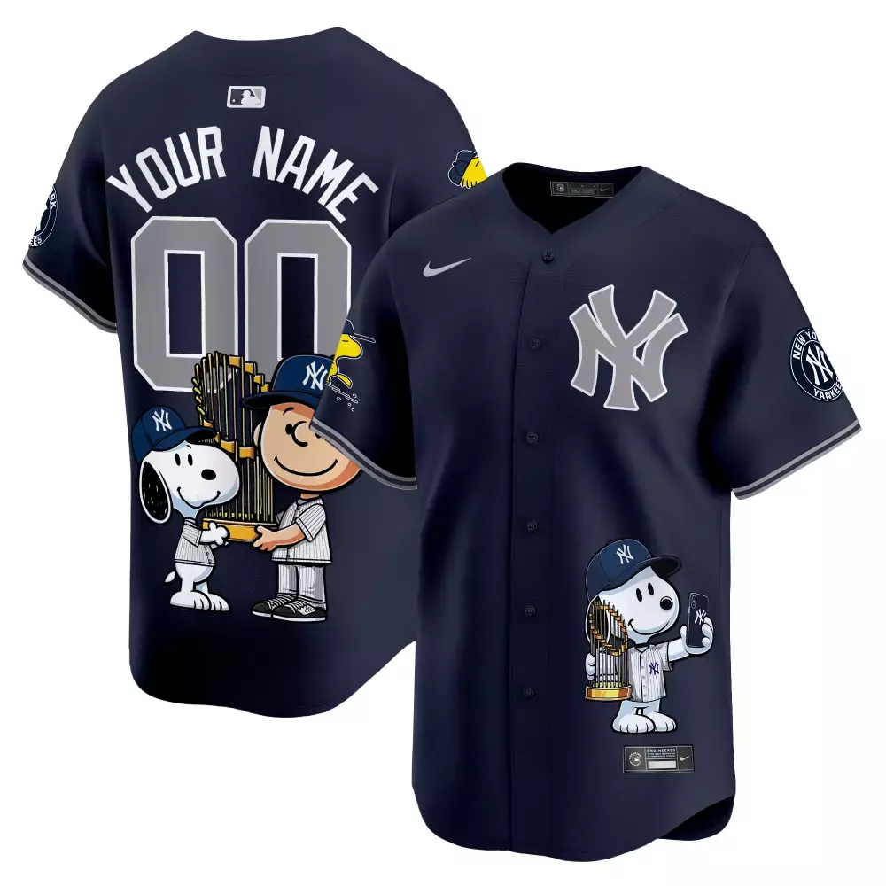 navy men new york yankees peanut snoopy vapor premier limited custom jersey printed